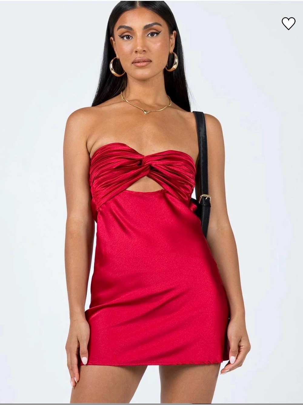Princess Polly Red Strapless Twist Cutout Mini Dress